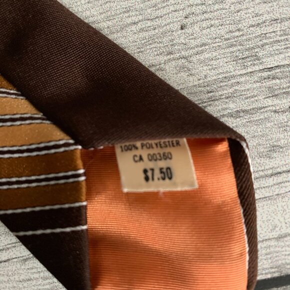 Vintage 60s 70s Cerruti Necktie Striped Polyester Wide Disco Retro Mod Tie - Picture 4 of 7